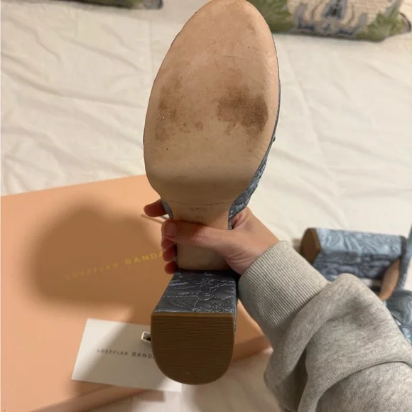 Loeffler Randall Satin Blue Platform Sandals - Picture 7 of 8